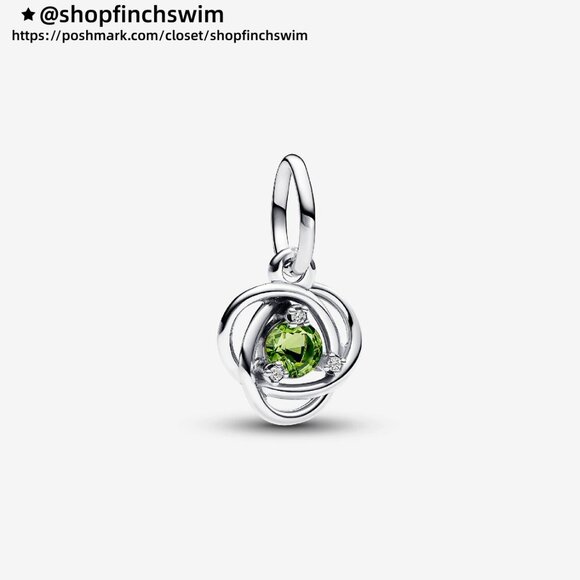 Pandora Spring Green Eternity Circle Dangle Charm - Picture 1 of 6